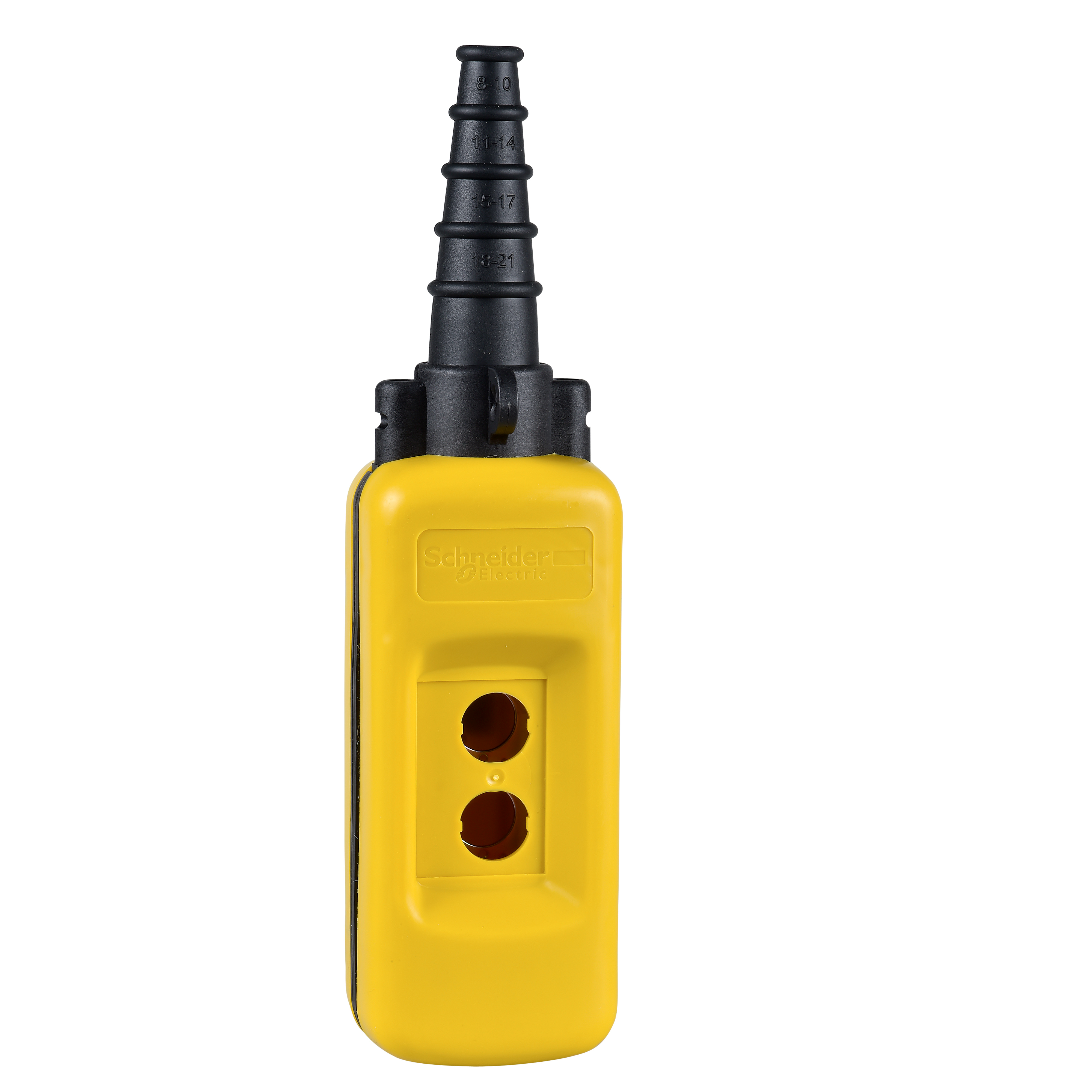 Harmony XACA: Viseće kućište, za indirektnu komandu, polypropylen, žuto, dva otvora, zaštitni uvodnik Ø8...26mm, IP65