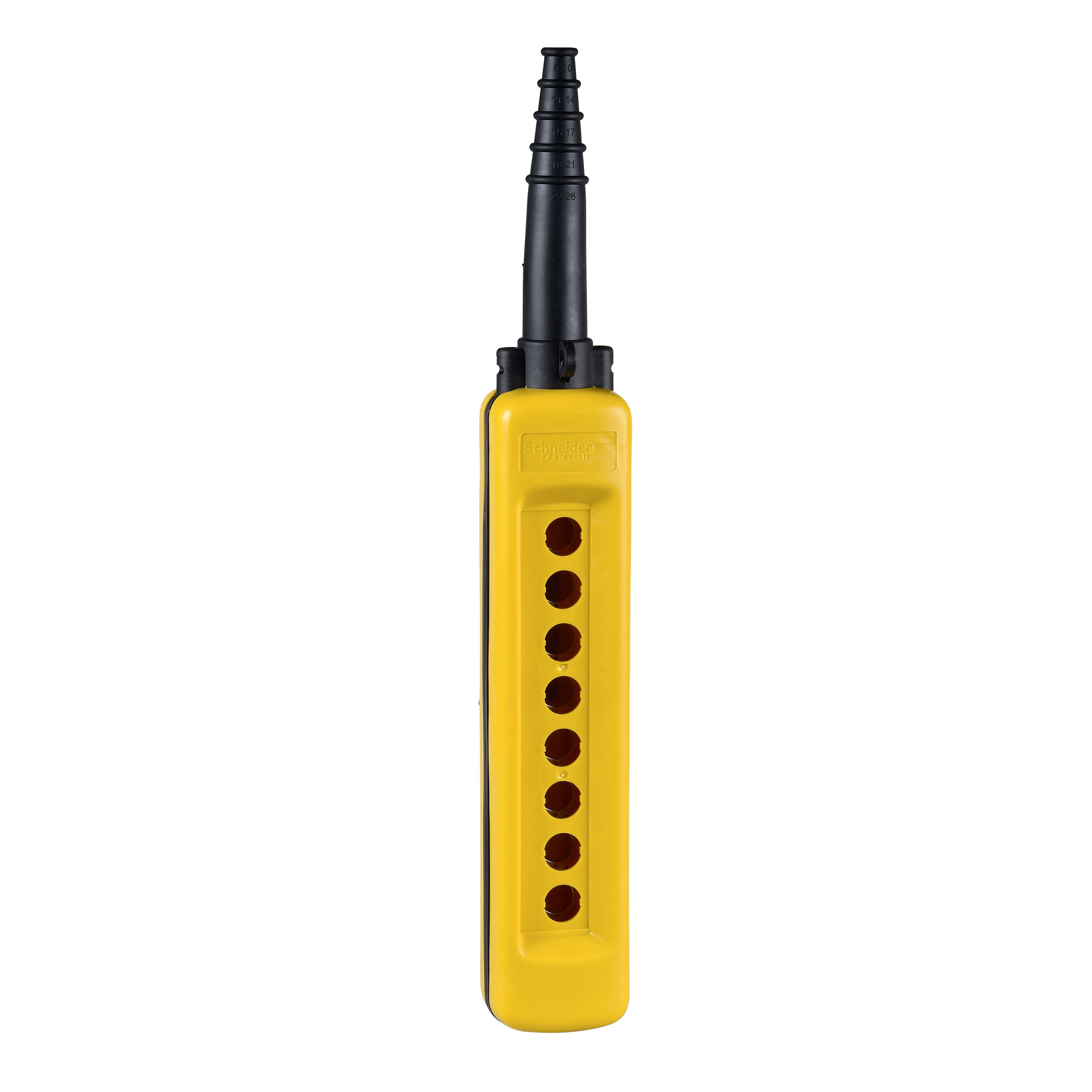 Harmony XACA: Viseće kućište, za indirektnu komandu, polypropylen, žuto, osam otvora, zaštitni uvodnik Ø8...26mm, IP65