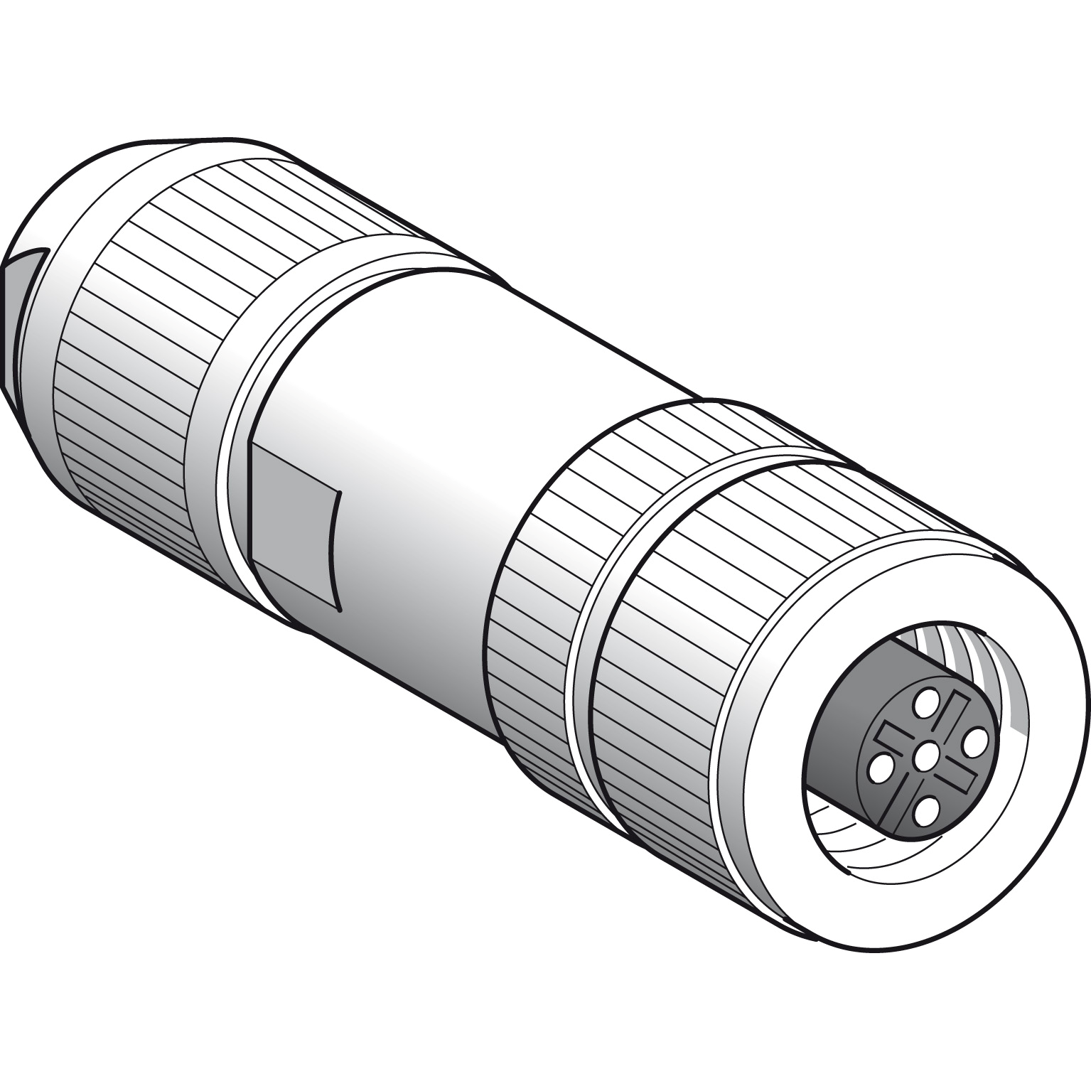 CONNECTOR SHIELDED FEMALE , M12 SPRING-C