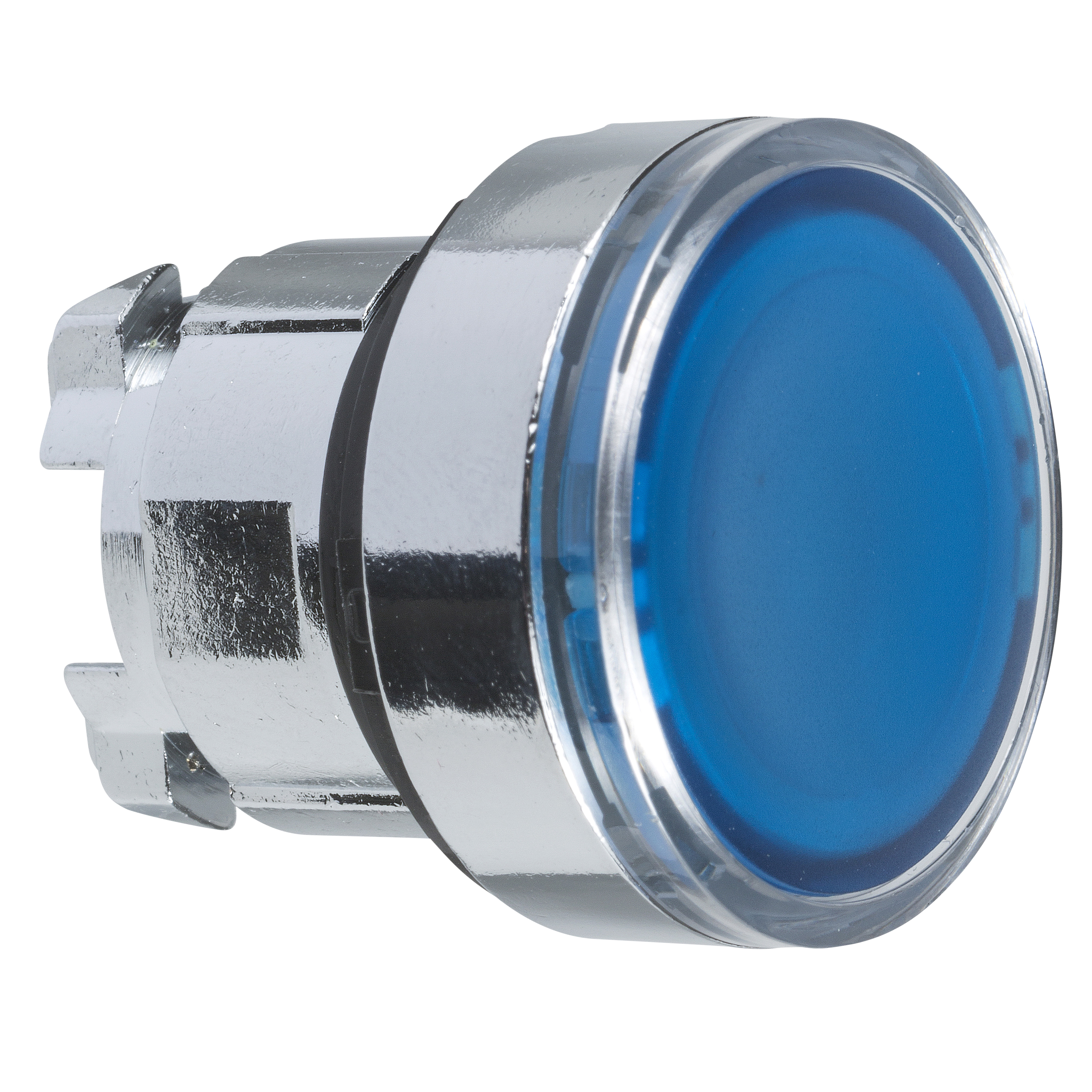 Harmony 4: glava tastera fi 22, metalna, svetleca za integrisanu LED, metalna, sa povretkom, kruzna, ravna, plava, IP 66