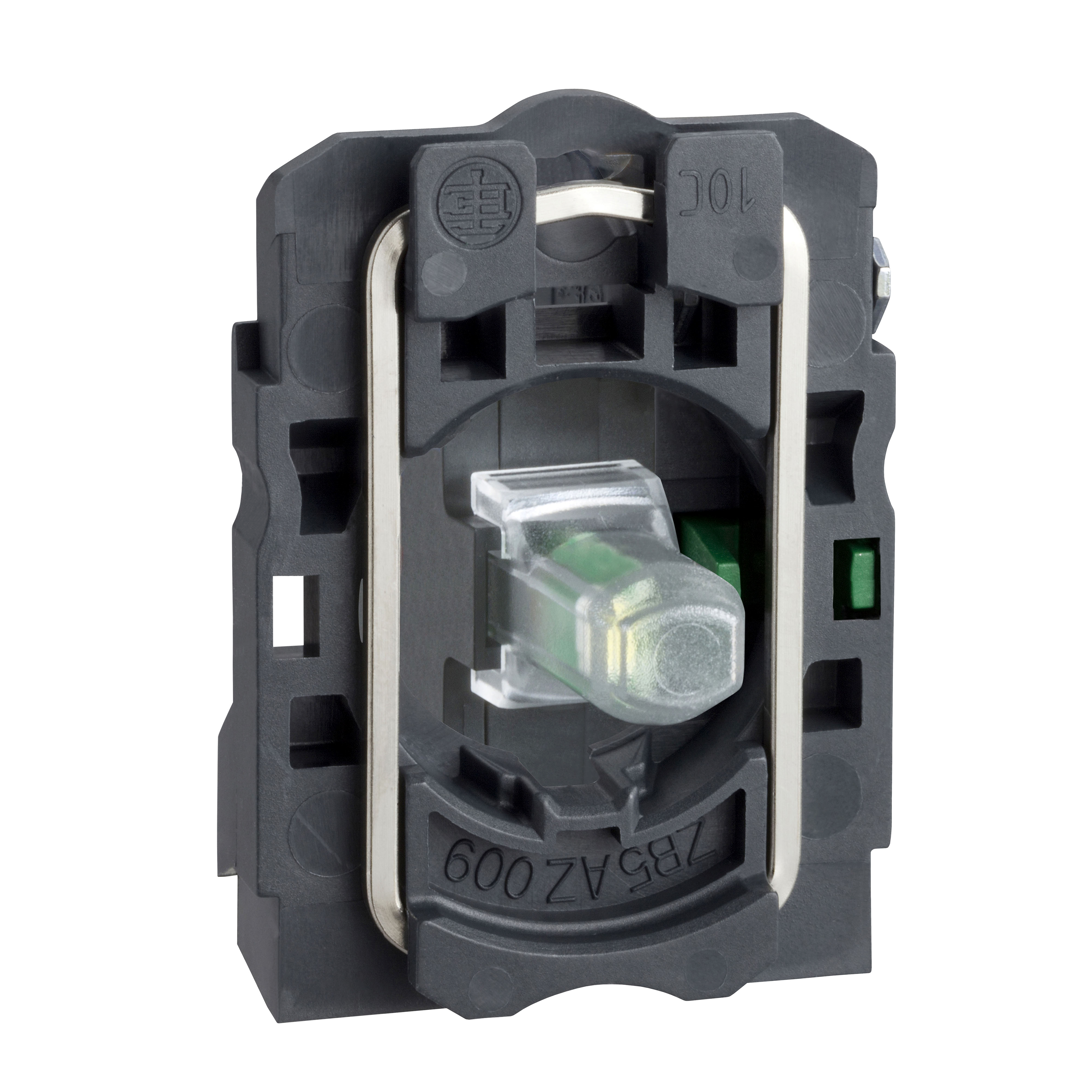 Harmony 5: telo svetlećeg tastera, integrisana LED 24V AC/DC, bela, 1NO